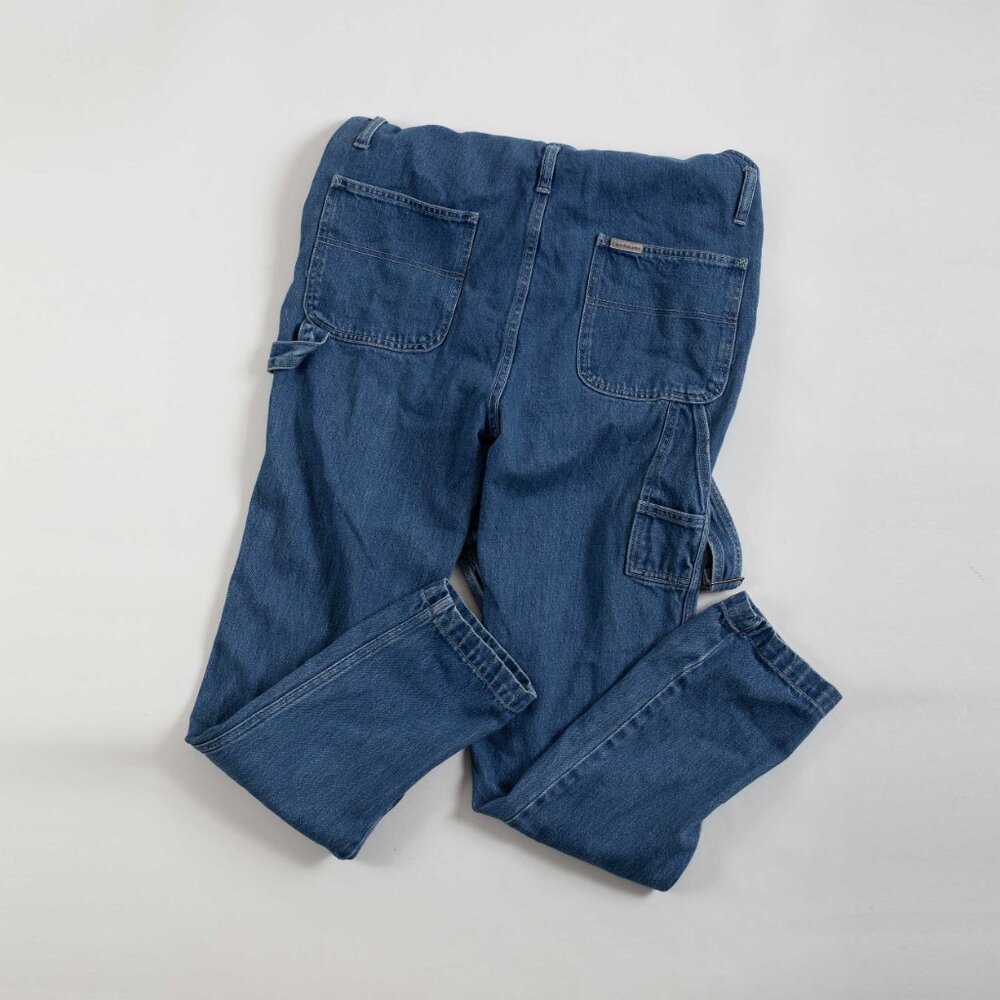 Calvin Klein Denim Overalls Pants tapered slim leg Size Small - Picture 8 of 12